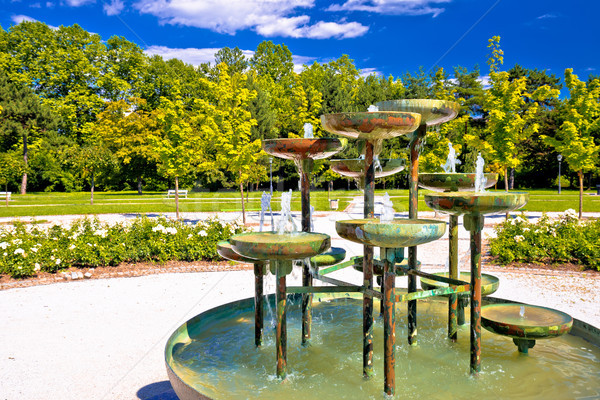 Tivoli park and fountain in Ljubljana Stock photo © xbrchx