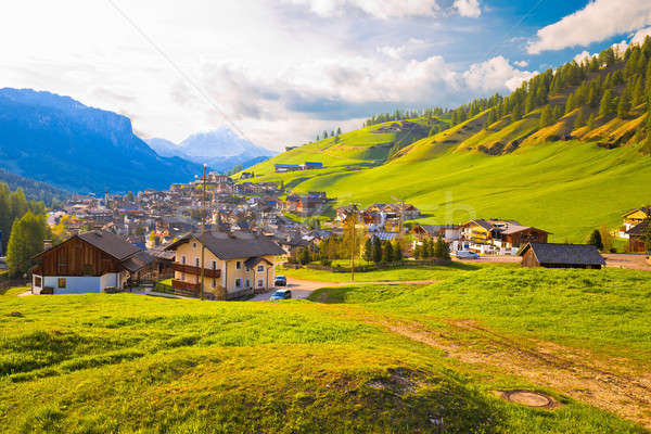 Picturesque alpine village of San Cassiano view Stock photo © xbrchx