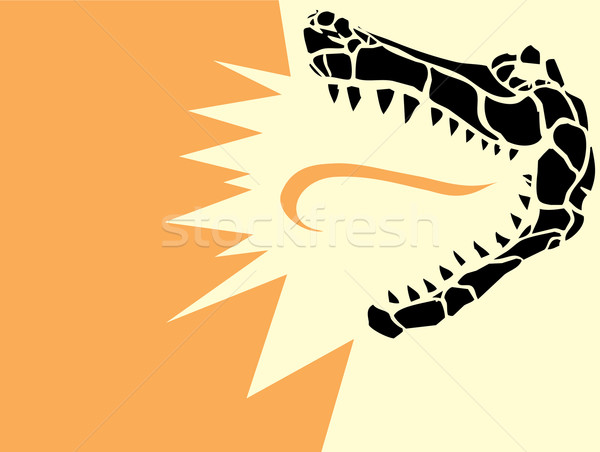 Aligator głowie proste obraz stylizowany język Zdjęcia stock © xochicalco