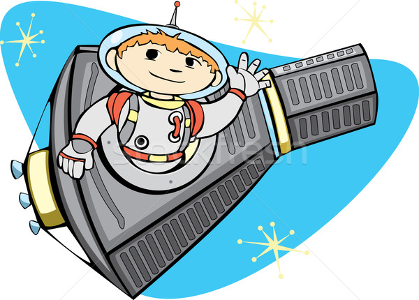 Mercury Capsule and Space Boy Stock photo © xochicalco