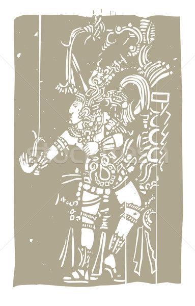 Mayan B Woodblock Stock photo © xochicalco