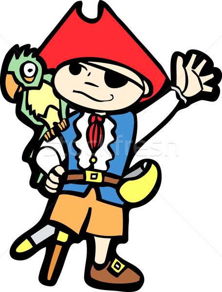 Garçon pirate costume jambe perroquet [[stock_photo]] © xochicalco