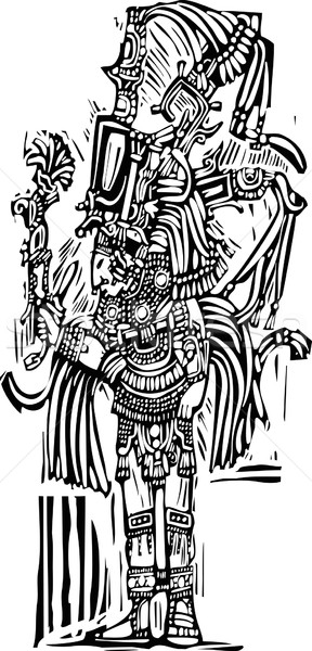 Mayan Woodcut Style 1 Stock photo © xochicalco