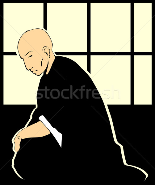 Shinto sacerdote japanese carta schermo Foto d'archivio © xochicalco