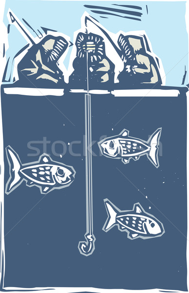 Ice Fishing Inuit Stock photo © xochicalco