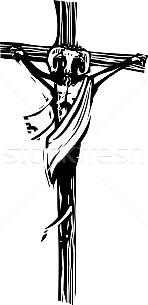 Crucifix capră stil imagine om muzică Imagine de stoc © xochicalco