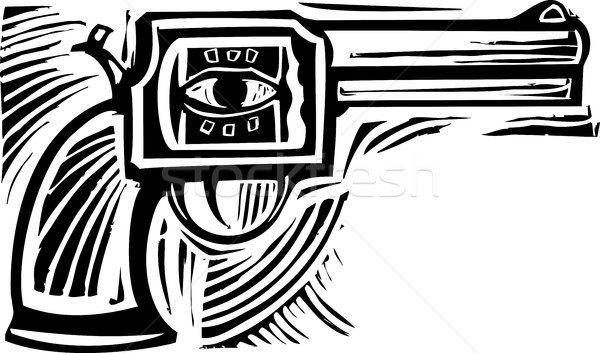 Ochi pistol stil imagine lateral glonţ Imagine de stoc © xochicalco