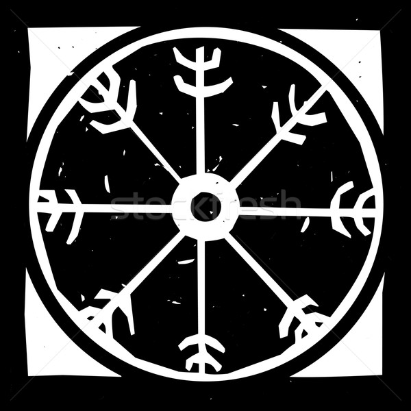 Viking wheel symbol Stock photo © xochicalco