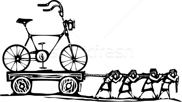Bicicletă stil expresionist imagine oameni Imagine de stoc © xochicalco