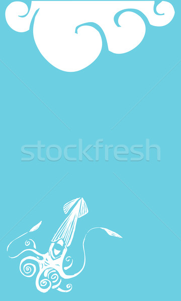 Kałamarnica podwodne pływanie ocean fale morza Zdjęcia stock © xochicalco