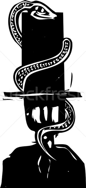 Serpent chapeau style expressionniste image Photo stock © xochicalco