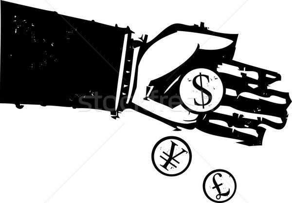 Geld stijl expressionistische afbeelding hand Stockfoto © xochicalco