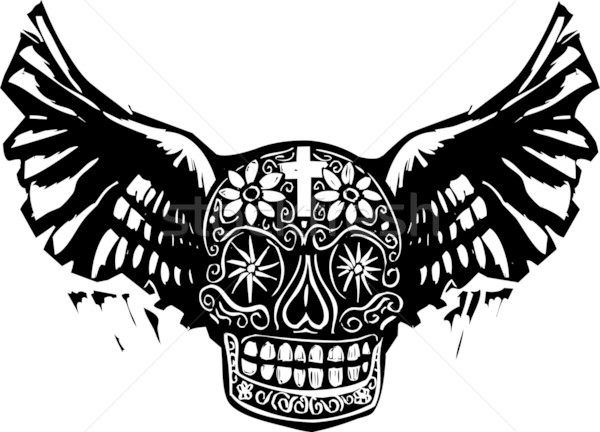 Day of the Dead Winged Skull Stock photo © xochicalco