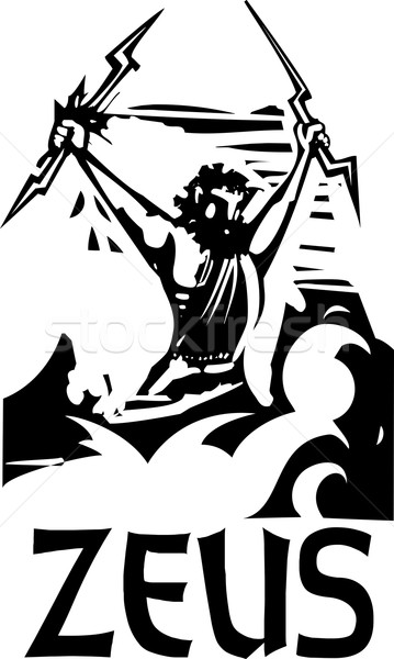 Woodcut Zeus text Stock photo © xochicalco