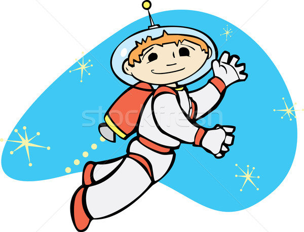 Retro jet jongen pack ruimte wetenschap Stockfoto © xochicalco