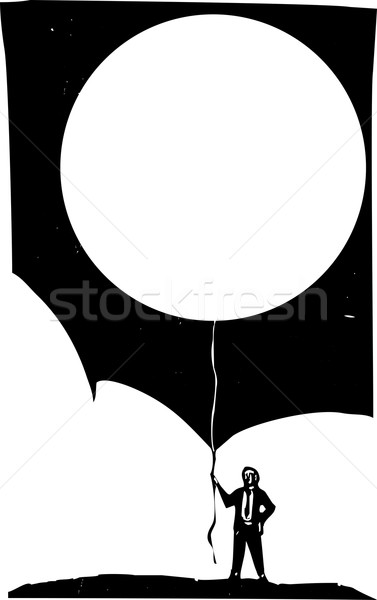 Pusty balon stylu obraz człowiek działalności Zdjęcia stock © xochicalco