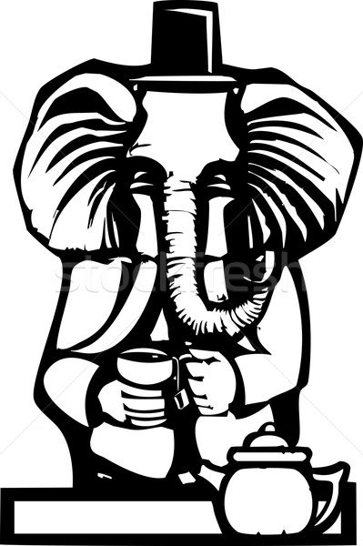 象 茶 パーティ スタイル 画像 人間 ストックフォト © xochicalco