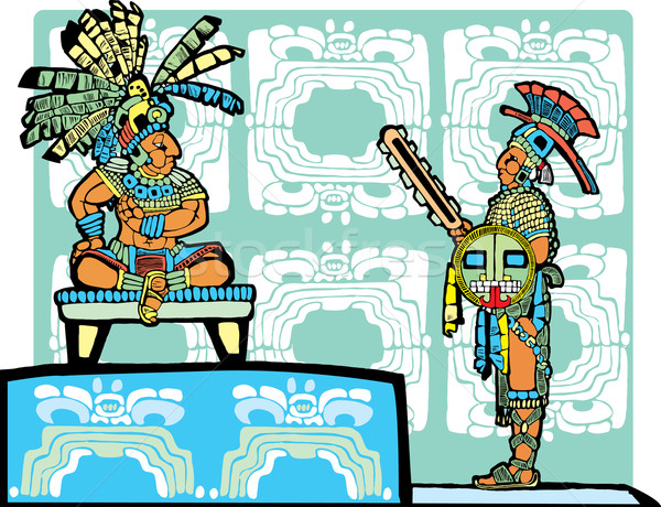Mayan King and Warrior Stock photo © xochicalco