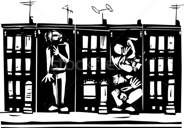 閉じ込められた ゲットー スタイル 画像 人 都市 ストックフォト © xochicalco