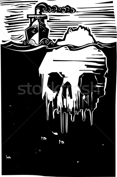 Iceberg cráneo estilo imagen vapor buque Foto stock © xochicalco