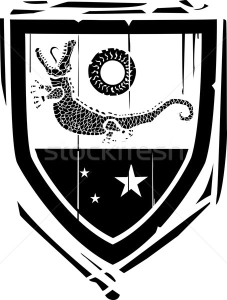 Heraldic Shield Crocodile Stock photo © xochicalco