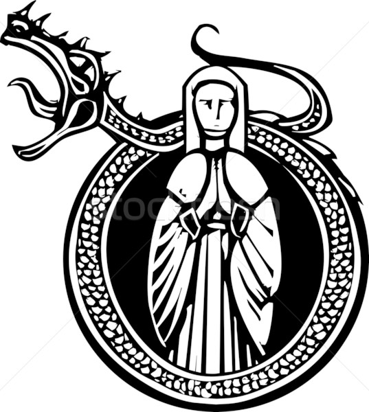 Lady and Roaring Dragon Stock photo © xochicalco