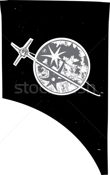 Mond Satelliten Stil Bild Studie Stock foto © xochicalco