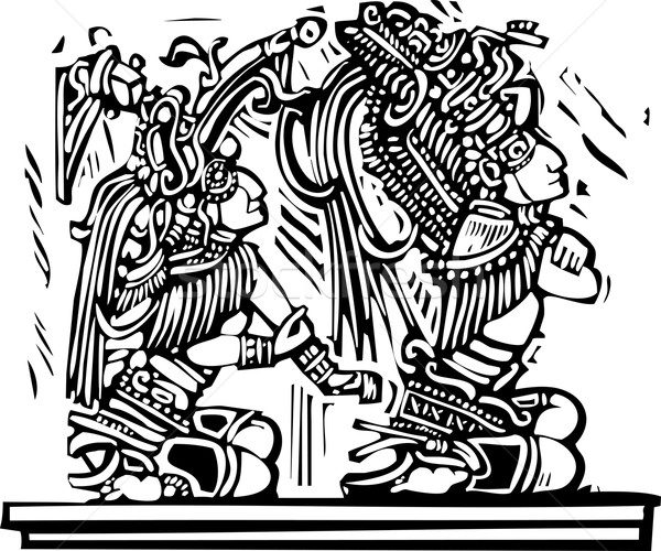 Mayan Woodcut Style 2 Stock photo © xochicalco