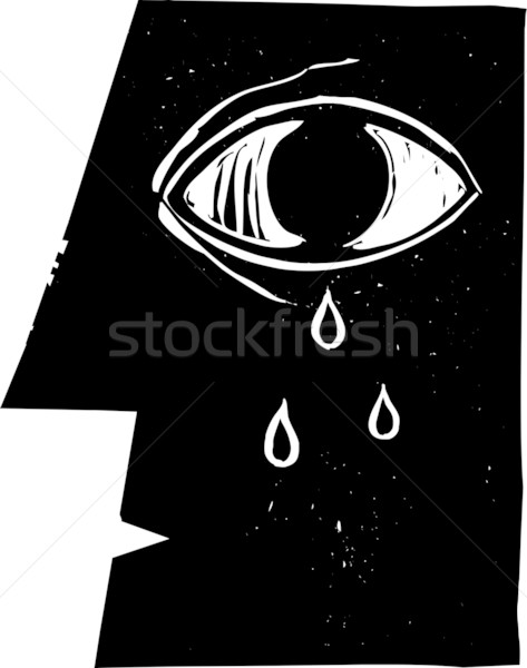 Plâns ochi profil stil imagine lacrimi Imagine de stoc © xochicalco
