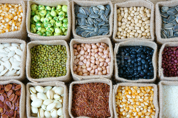 Collection of grain, cereal, seed, bean Stock photo © xuanhuongho