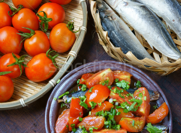 Essen Fisch Tomaten beliebt Gericht Vietnam Stock foto © xuanhuongho