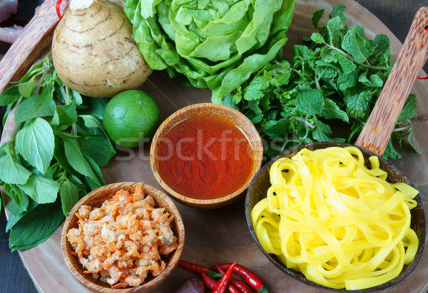 Mi quang,  Quang noodle, Vietnamese food Stock photo © xuanhuongho