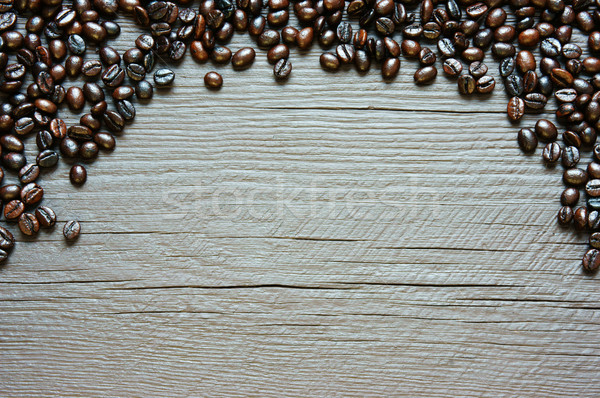 Koffieboon houten textuur bruin cafe bonen Stockfoto © xuanhuongho