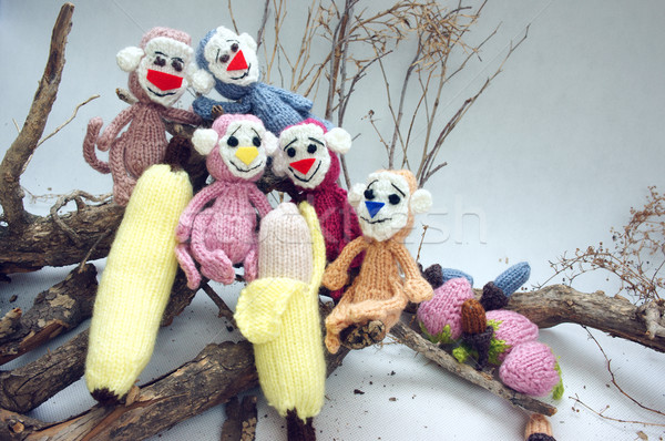 year of monkey, knitted toy, symbol, handmade Stock photo © xuanhuongho
