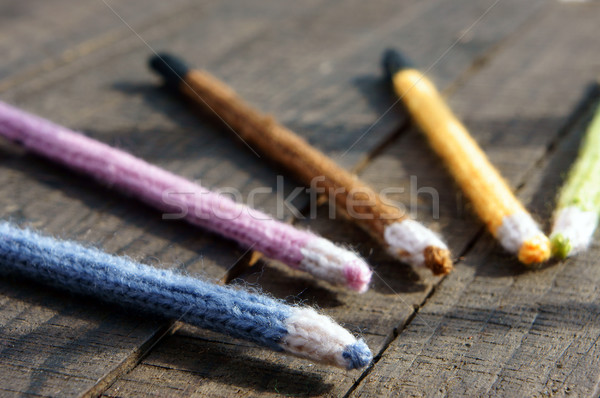 Knitted pencil, handmade gift, nice craft Stock photo © xuanhuongho