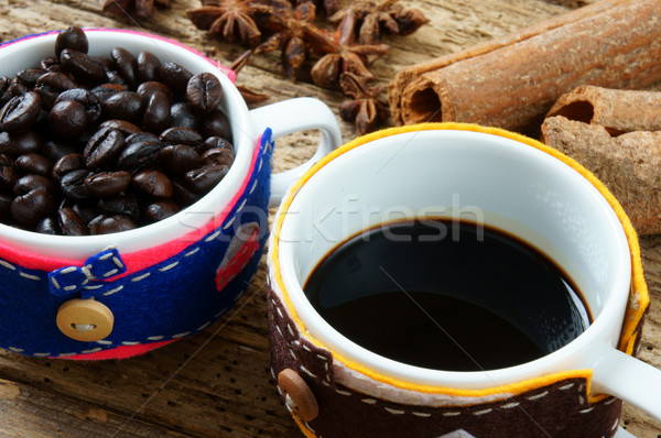 Coffee background, coffee cup, coffee bean Stock photo © xuanhuongho