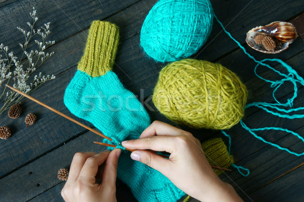 socks, stockings, winter, knit, handmade Stock photo © xuanhuongho