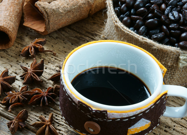 Coffee background, coffee cup, coffee bean Stock photo © xuanhuongho