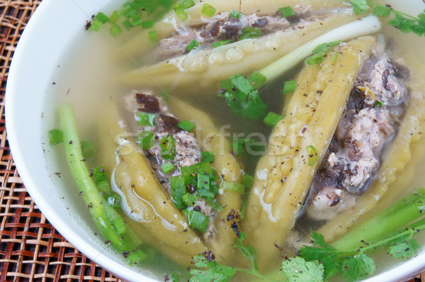 Comida amargo melão terreno carne sopa Foto stock © xuanhuongho
