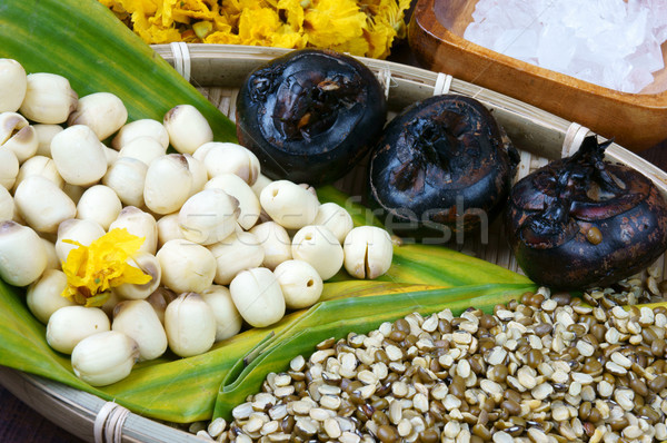 Comida doce lótus semente ingredientes feijão Foto stock © xuanhuongho