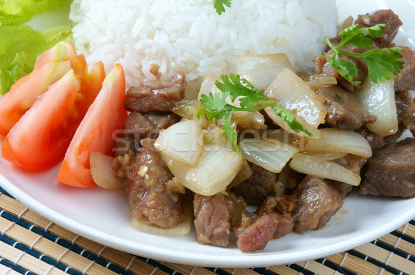 Vietnamese food, bo luc lac, beef Stock photo © xuanhuongho