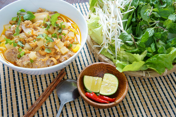 Mi quang,  Quang noodle, Vietnamese food Stock photo © xuanhuongho
