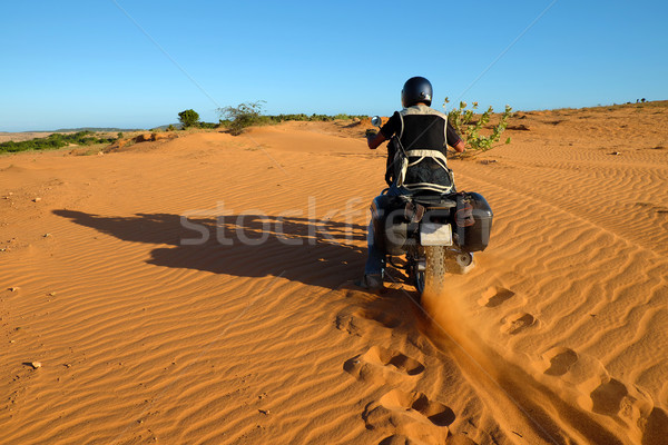 Homme Voyage aventure nature roue moto [[stock_photo]] © xuanhuongho