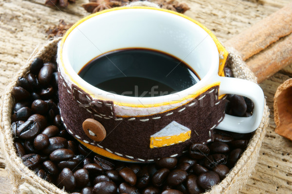 Coffee background, coffee cup, coffee bean Stock photo © xuanhuongho