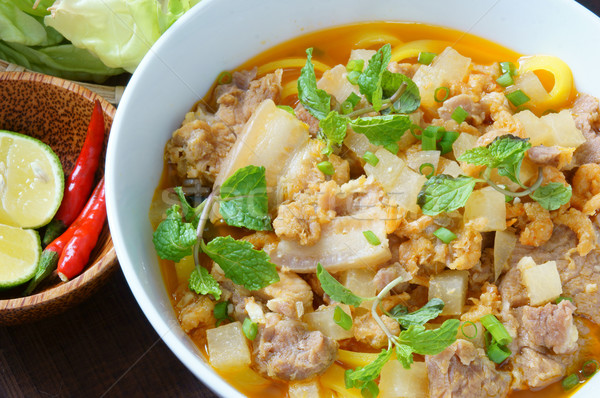 Mi quang,  Quang noodle, Vietnamese food Stock photo © xuanhuongho