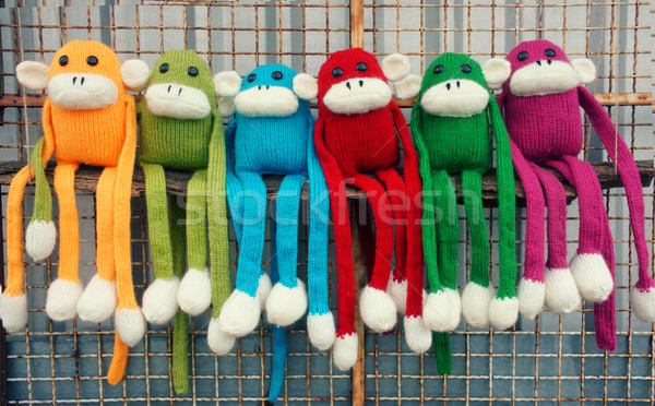 handmade, monkey, happy new year 2016, funny animal Stock photo © xuanhuongho