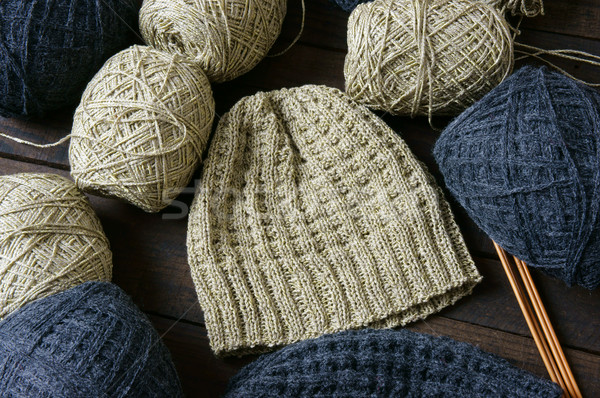 Handmade, gift, couple, woollen hat, knitting Stock photo © xuanhuongho