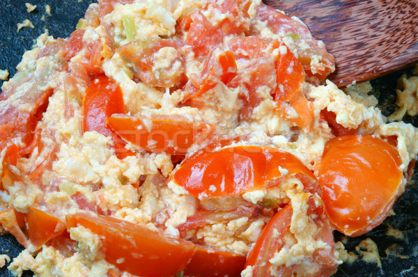 Vietnamese food, tomato saute egg Stock photo © xuanhuongho