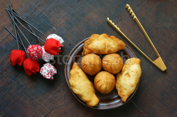 Vietnam street food groep knoedel cake Stockfoto © xuanhuongho