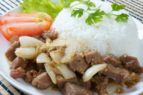 Vietnamese food, bo luc lac, beef Stock photo © xuanhuongho